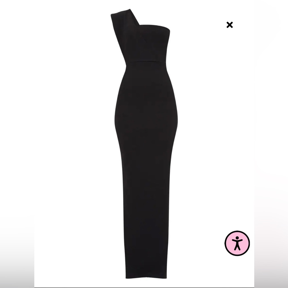 Black One Shoulder Maxi Dress